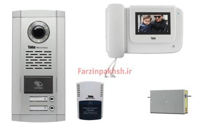 پکیج کامل آیفون تصویری تابا مدل 1043 با پنل کارتخوان ( ۱ تا ۱۴ واحدی)