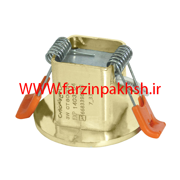 چراغ چشمی 3 وات (SMD) کلاسیک رویه دایرهای زانیس مدل بدنه آبکاری طلایی لنزی