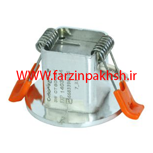 چراغ چشمی 3 وات (SMD) کلاسیک رویه دایرهای زانیس مدل بدنه آبکاری نقره ای لنزی