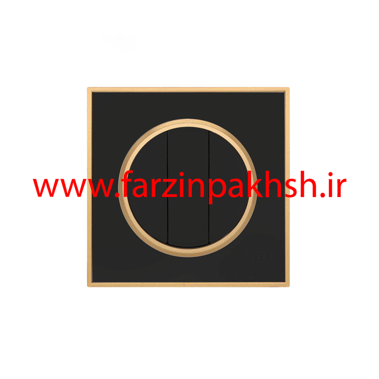 کلید و پریز توکار ویرا مدل آلفا جنس مات کلاسیک زه طلایی رنگ مشکی