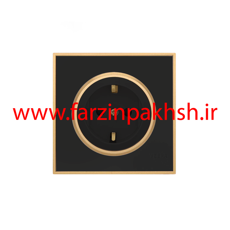 کلید و پریز توکار ویرا مدل آلفا جنس مات کلاسیک زه طلایی رنگ مشکی