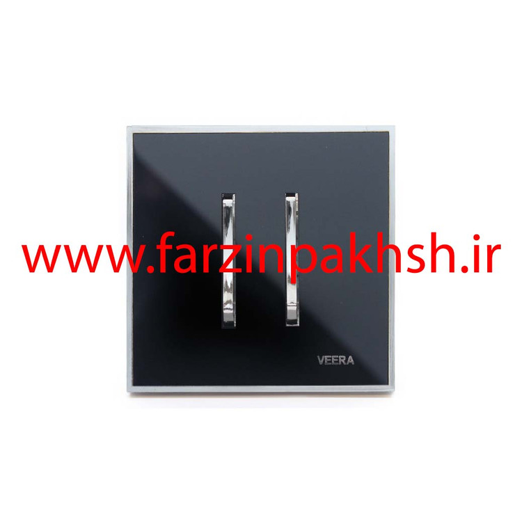 کلید و پریز توکار ویرا مدل شهاب مشکی زه استیل