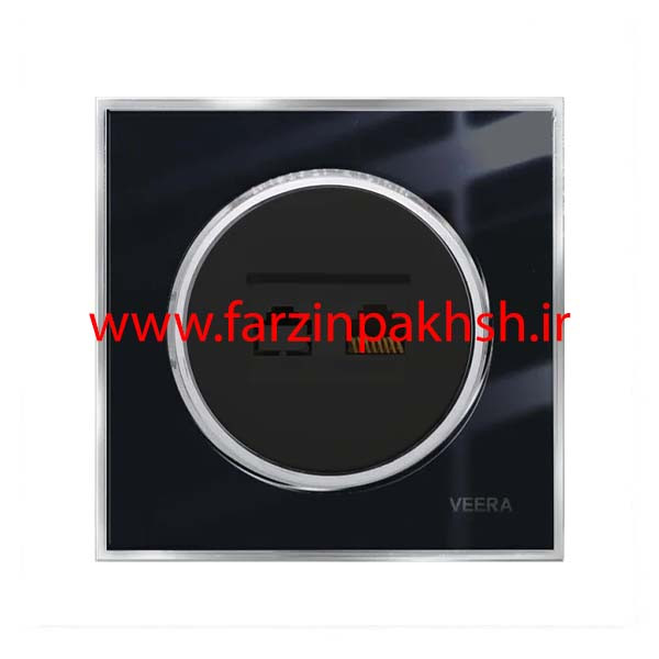 کلید و پریز توکار ویرا مدل شهاب مشکی زه استیل