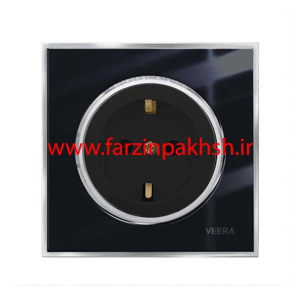 کلید و پریز توکار ویرا مدل شهاب مشکی زه استیل