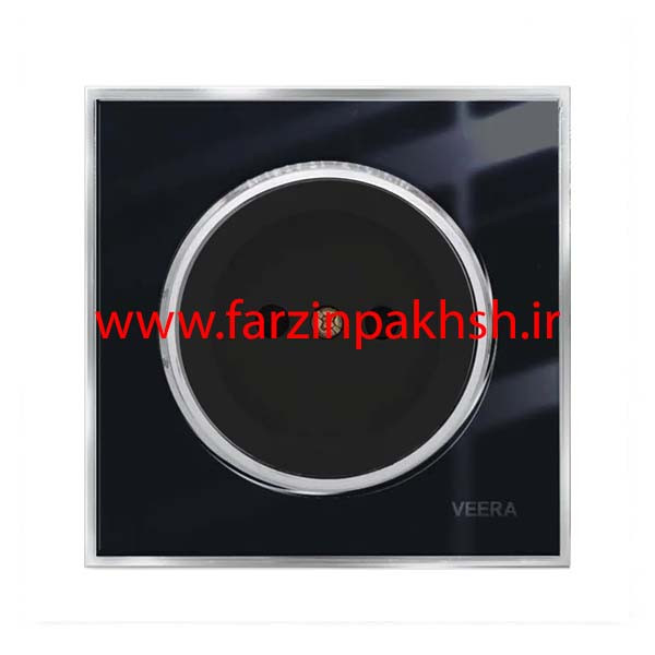 کلید و پریز توکار ویرا مدل شهاب مشکی زه استیل