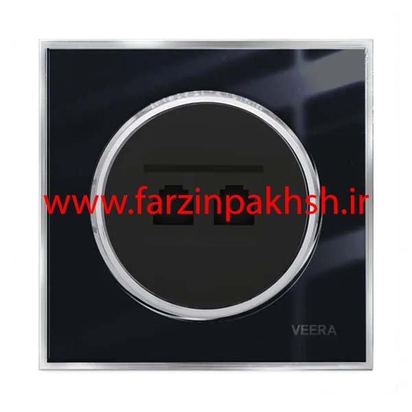 کلید و پریز توکار ویرا مدل شهاب مشکی زه استیل