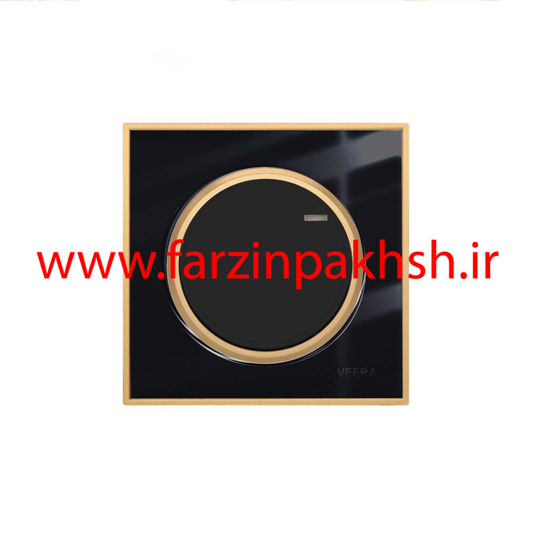 کلید و پریز توکار ویرا مدل شهاب مشکی زه طلایی
