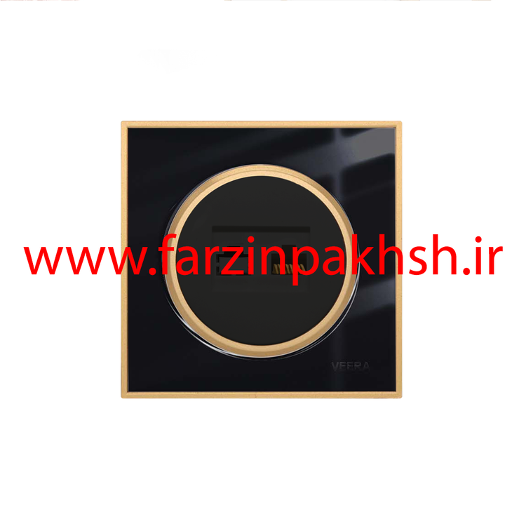 کلید و پریز توکار ویرا مدل شهاب مشکی زه طلایی
