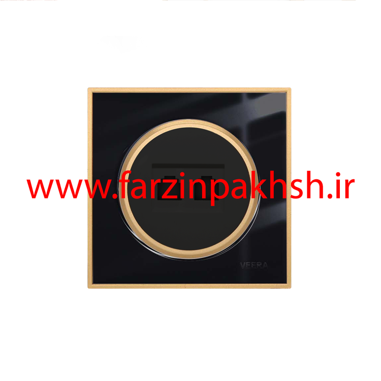 کلید و پریز توکار ویرا مدل شهاب مشکی زه طلایی