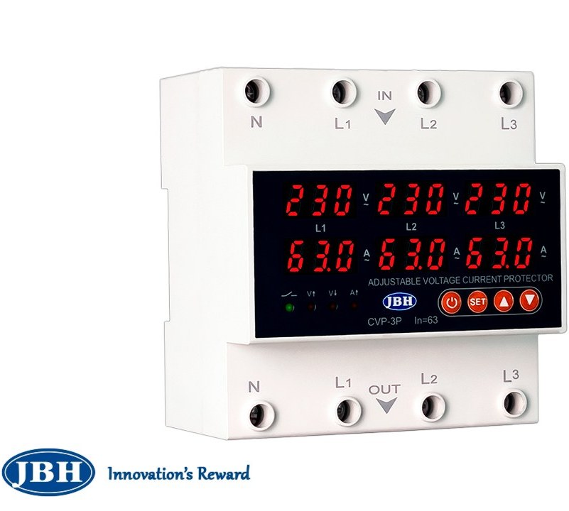محافظ ولتاژ - جریان سه فاز 100 آمپر (CVP-3P 100A) برند JBH