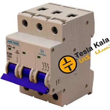 فیوز مینیاتوری تیپ C سه فاز و نول 20 آمپر دنا الکتریک