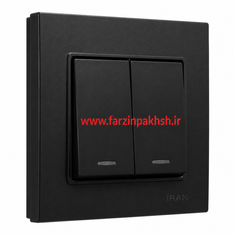 کلید و پریز توکار ایران الکتریک مدل برلیان مشکی