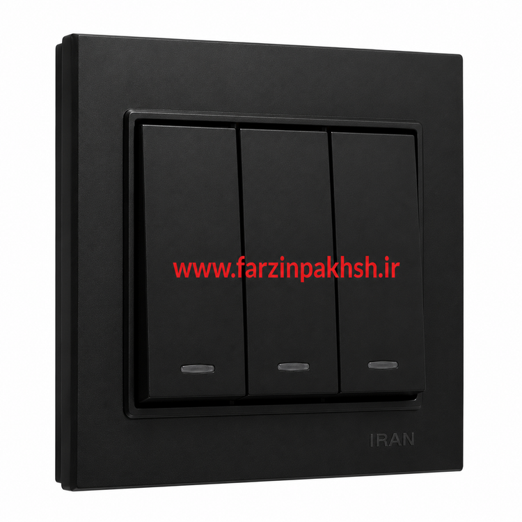 کلید و پریز توکار ایران الکتریک مدل برلیان مشکی