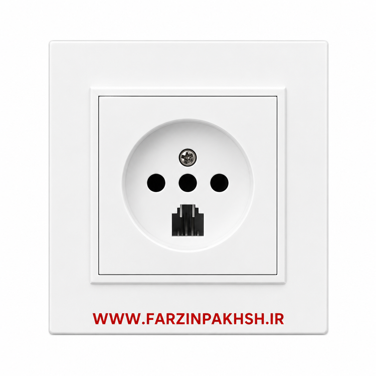 کلید پریز تلفن دوکاره توکار ایران الکتریک مدل برلیان سفید اقتصادی (برای سایر اقلام برلیان سفید اقتصادی به پایین صفحه مراجعه کنید)