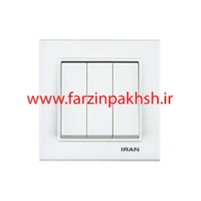 کلید و پریز توکار ایران الکتریک مدل برلیان اقتصادی سفید