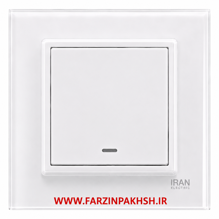 کلید و پریز توکار ایران الکتریک مدل برلیان پلکسی سفید