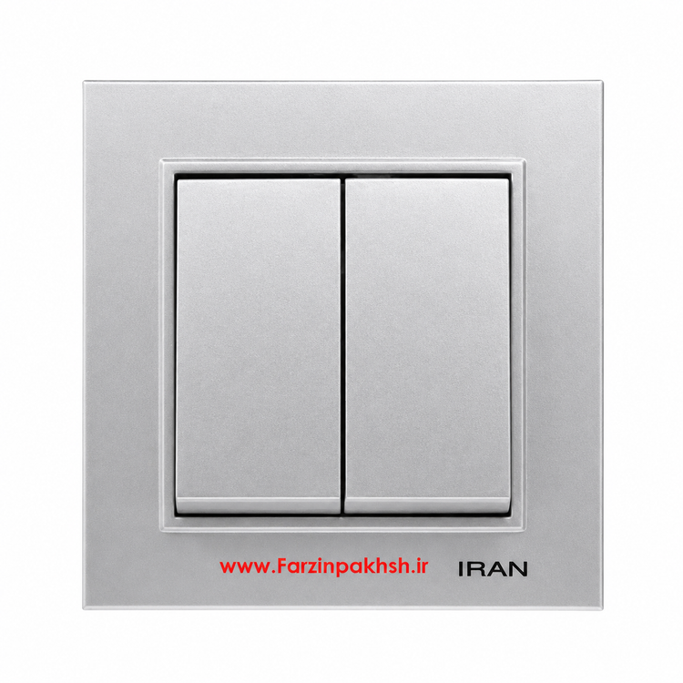 کلیدو پریز توکار ایران الکتریک مدل برلیان نقره ای