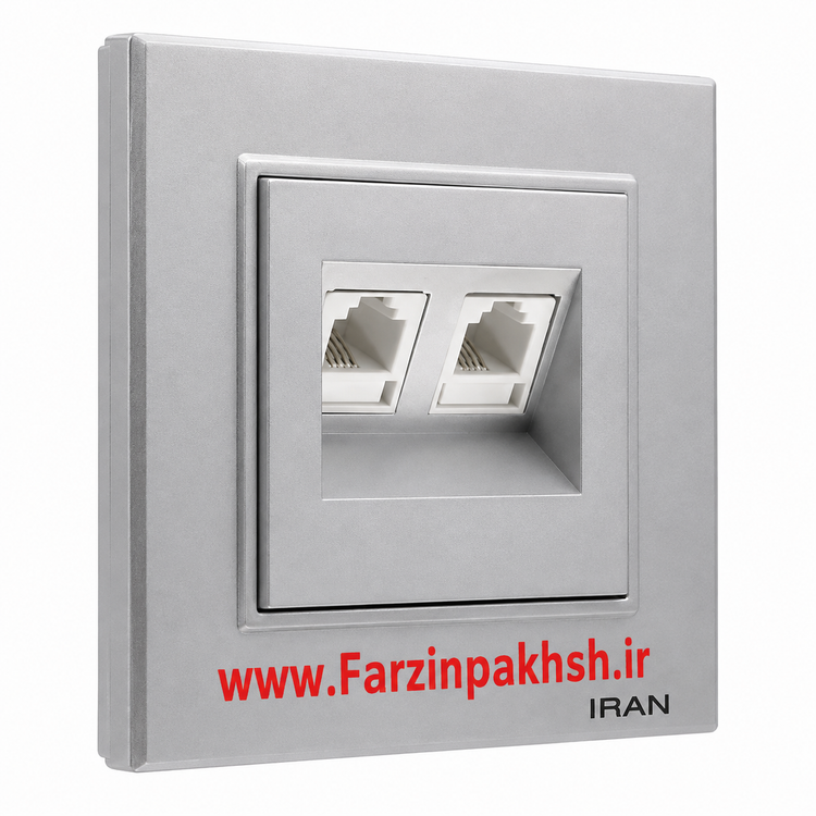 کلیدو پریز توکار ایران الکتریک مدل برلیان نقره ای