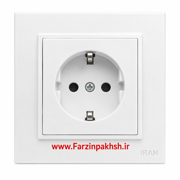 کلید و پریز توکار ایران الکتریک مدل برلیان پلکسی سفید