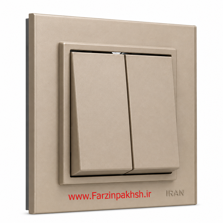 کلید و پریز توکار ایران الکتریک مدل برلیان پلکسی بژ