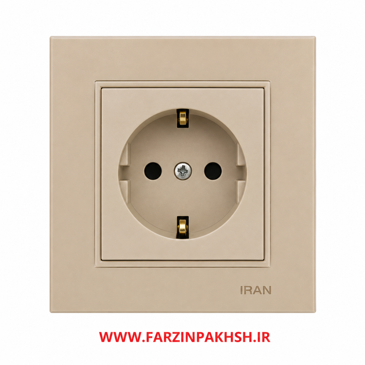 کلید و پریز توکار ایران الکتریک مدل برلیان پلکسی بژ