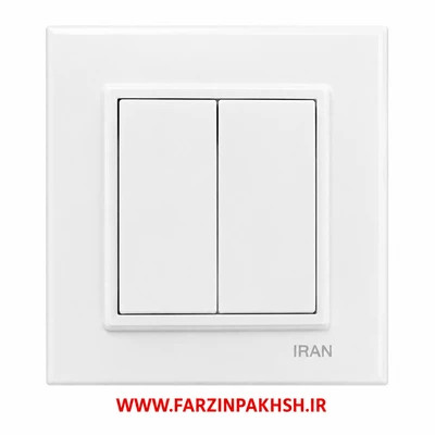 کلید دوپل توکار ایران الکتریک مدل برلیان سفید اقتصادی (برای دیدن سایر اقلام برلیان اقتصادی سفید به پایین صفحه مراجعه کنید )