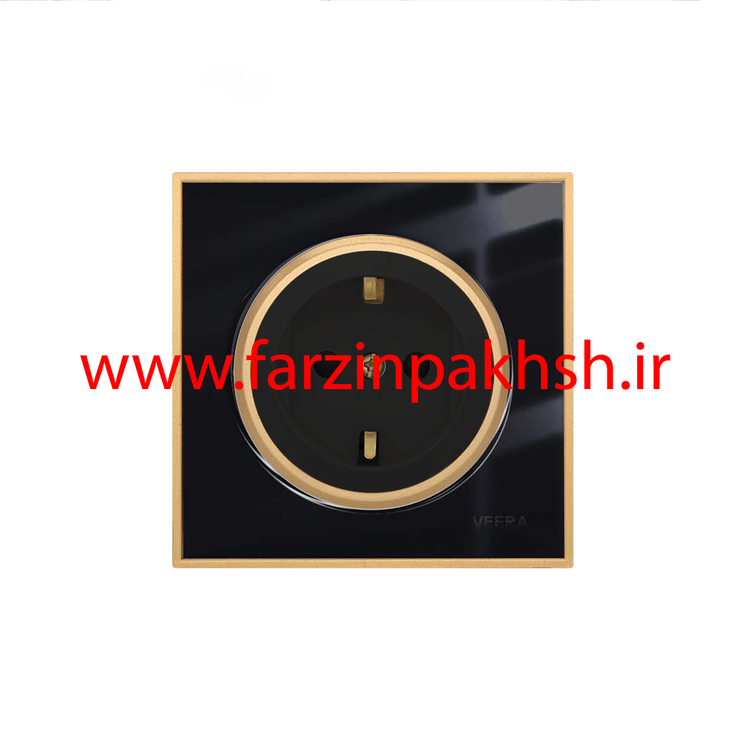 کلید و پریز توکار ویرا مدل شهاب مشکی زه طلایی
