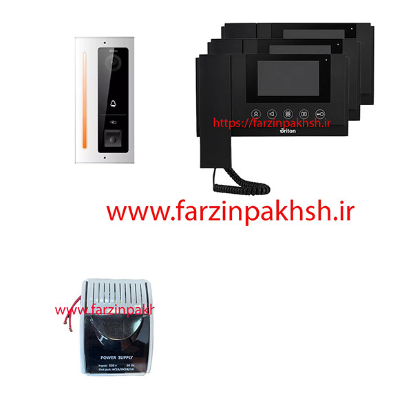 پک آیفون تصویری 4310 برایتون با پنل کریستال 1 تا 10 واحدی مشکی