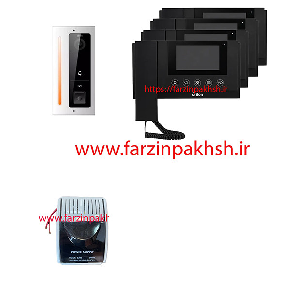 پک آیفون تصویری 4310 برایتون با پنل کریستال 1 تا 10 واحدی مشکی