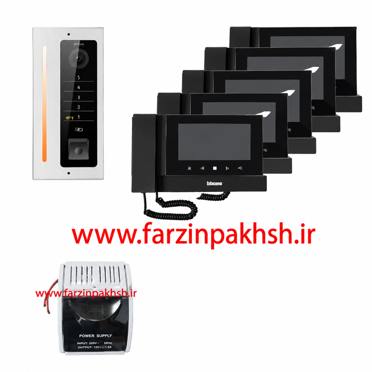 پک کامل آیفون تصویری حافظه دار برایتون 7030 با پنل لمسی کریستال 1-10 واحدی مشکی