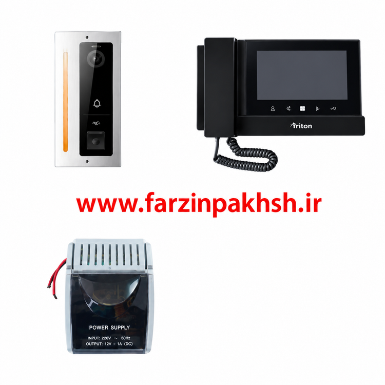 پک کامل آیفون تصویری حافظه دار برایتون 7030 با پنل لمسی کریستال 1-10 واحدی مشکی