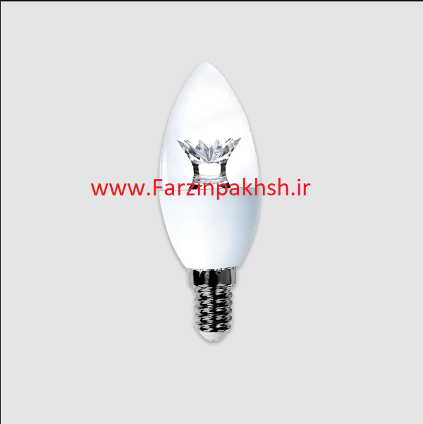 لامپ LED شمعی 6 وات شفاف پارس شهاب مدل لنز ستاره ای